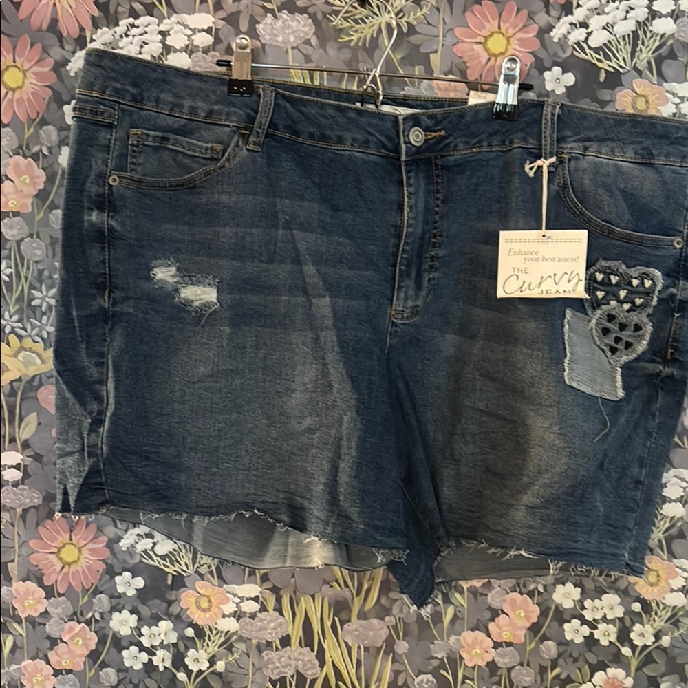 Trendy Blue Denim Jean Shorts